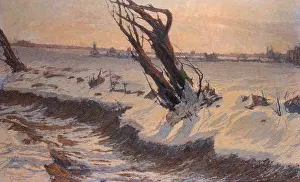 Schneefall. Künstler: Cinotti, Guido (1870-1932)