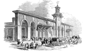 Victorian Era Transport Drucke: The New Bricklayers Arms Terminus of the South-Eastern Railway, 1844