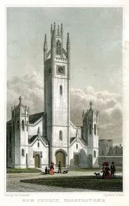 Religiös Drucke: Neue Kirche, Haggerston, Hackney, London (Kreis), 1827. Künstler: William Deeble