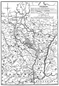 Railway Transportation History Drucke: The new French-German frontier, 1871. Creator: Unknown