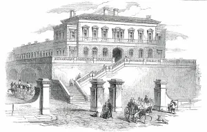 Victorian Era Train Station Drucke: New Railway Station in Tithebarn-Street, Liverpool, 1850. Creator: Unknown