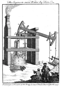 Industrial Revolution Technology Drucke: Newcomen steam engine, 1747