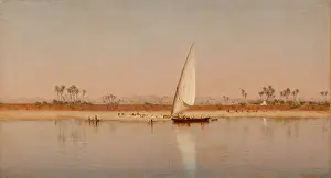 Wasserreflexe In Der Malerei Drucke: Auf dem Nil, 1872. Künstler: Sanford Robinson Gifford