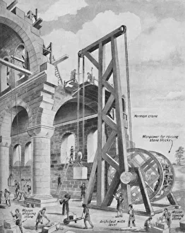 British Church History Drucke: The Normans Building a Cathedral, c1934