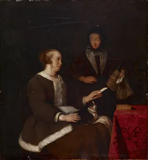 Walters Art Museum Collection Drucke: The Note, 17th century. Creator: Gabriel Metsu