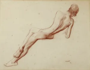 Drucke von Badestudie: Ida Rubinstein, 1916. Privatbesitz Leon Bakst Drucke: Bodensichtliche Studie - Ida Rubinstein, 1916. Ersteller : Bakst , Leon (1866-1924)