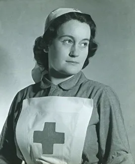 Vintage Nursing Uniforms Drucke: Nurse, c1940s. Creator: Unknown