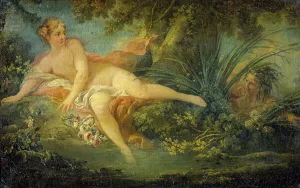 Francois Boucher Style Drucke: Nymph surprised, after Boucher. Creator: Unknown