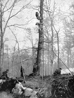 Black And White Rural Scene Drucke: An observation point, 1915