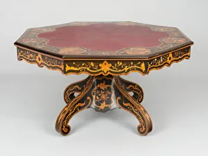 Oktagonale Bibliotheks-Tisch aus London, um 1840; entworfen 1832