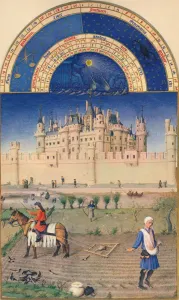 Schloss Drucke: Oktober - das Louvre, 15. Jahrhundert, (1939). Künstler: Paul Limbourg, Jean Colombe