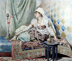 Oil On Canvas Images Drucke: An Odalisque, 1888