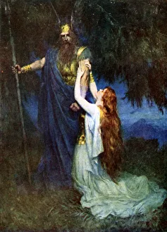Norse Mythology Images Drucke: Odin and Brunhilde