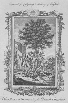 Anglo Saxon History Drucke: Odun, Earl of Devon taking the Danish Standard, 1773. Creator: James Taylor