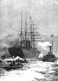 Nach den Antipoden - Ein P- und O-Steamer geht die Themse hinab, 1888. Künstler: Unbekannt.