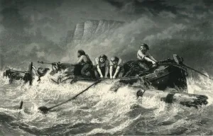 Am Strand von Beachy Head, um 1870.