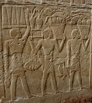 Bereitstellung von Trägern Erleichterung, Mastaba von Kagemni, Saqqara, Ägypten, Altes Reich, 2350 v. Chr. (2003). Schöpfer: Unbekannt.