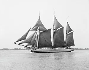 Vintage Sailboat Images Drucke: An Old time schooner, c1908. Creator: Unknown
