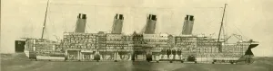 White Star Line Vessels Drucke: The Olympic (46, 439 Tons) Shown in Section, c1930. Creator: Unknown