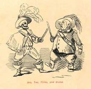 Victorian Era Satire Art Drucke: One, Two, Three, and Under, 1897. Creator: John Leech
