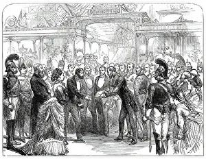 Eröffnung der amerikanischen Centennial-Ausstellung: Colonel Sandford überreicht...ein Katalog...1876. Schöpfer: Melton Prior