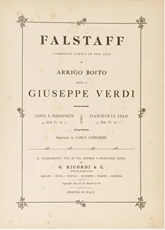 Giuseppe Verdi Biography Drucke: Opera Falstaff: first edition of the original version, 1893
