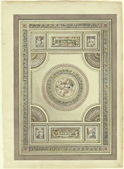 Antique Architecture Drucke: An Ornate Ceiling with an Allegory of Spring