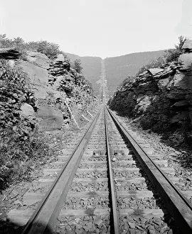 Vintage American Transportation Drucke: Otis Elevating Railway, looking up