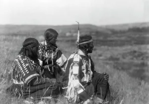American Indian Heritage Images Drucke: Overlooking the camp-Piegan, c1910. Creator: Edward Sheriff Curtis