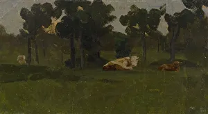 Oil On Paper Artworks Drucke: Paddock. Creator: Victor Westerholm