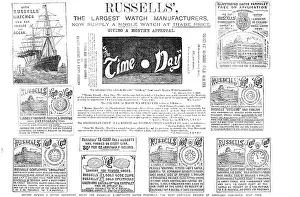 Wood Engraving Art Prints Drucke: Page of advertisements, 1883. Creator: Unknown