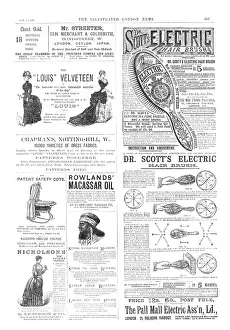 Victorian Era Advertising Drucke: Page of advertisements, 1883. Creator: Unknown