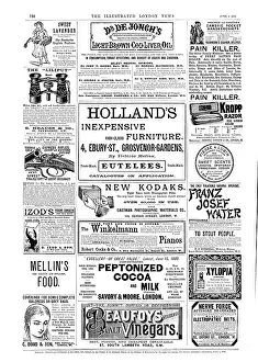 Vintage Photography Equipment Drucke: Page of advertisements, 1890. Creator: Unknown