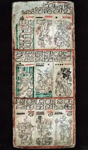 Chromolithograph Prints Drucke: Page from the Dresden Codex, Maya manuscript