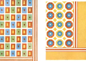 Bemalte Deckenmuster in der Grabkammer von Nebamon in Theben, Ägypten, (1928). Künstler: Unbekannt.