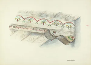 Floral Design Patterns Drucke: Painted Decorations on Ceiling, c. 1939. Creator: Harry Mann Waddell