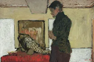 Oil On Canvas Artists Drucke: The painter Maximilien Luce in his studio, c1899. Creator: Vuillard, Edouard (1868-1940)
