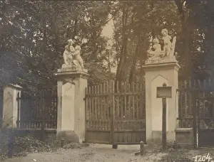 Lublin Voivodeship Landmarks Drucke: Palace and Park Complex - park gate, Czartoryski, Pulawy, 1919. Creator: Juliusz Klos