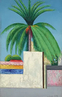 Landscape Oil On Canvas Drucke: Palm Tree, c1930. Creator: Stella, Joseph (1877-1946)