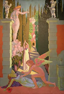 Drucke von Panel 4. Die Rache der Venus, 1908. Die Geschichte von Psyche Maurice Denis Drucke: Panel 4. Die Rache der Venus, 1908. Schöpfer: Maurice Denis