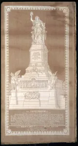 Allegorical Figure Artwork Drucke: Panel (Commemorative), England, c. 1883. Creator: Barlow & Jones