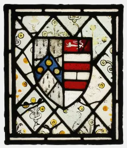 Paneele mit Wappenschilde von Johnson, Britisch um 1500 vom Künstler unbekannt
