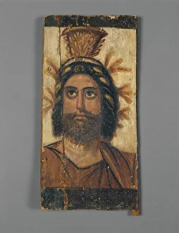 Tafel mit gemalten Bildnis des Serapis, n. Chr. 100 - 200 Jahre nach Christus; Künstler unbekannt
