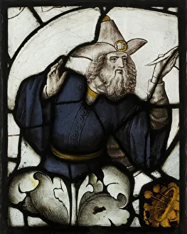 Metropolitan Museum Of Art Artifacts Drucke: Panel with Prophet from a Tree of Jesse Window, British, ca. 1500. Creator: Unknown