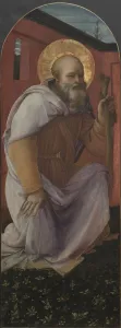 Early Renaissance Masterpiece Drucke: Panel from a Triptych: St. Anthony Abbot, 1458. Creator: Filippo Lippi (Italian, c