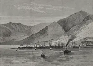 Drucke von Panoramablick auf die Stadt und den Hafen, Batumi, Armenien, 1878 Armenien Drucke: Panoramablick auf die Stadt und den Hafen, Batumi, Armenien, 1878. Künstler: Unbekannt.