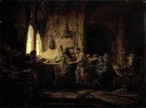 Dutch Golden Age Masterpiece Drucke: Parable of the Laborers in the Vineyard, 1637. Creator: Rembrandt Harmensz van Rijn