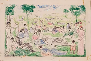 Der Park mit Figuren, 1908. Ersteller: Abraham Walkowitz