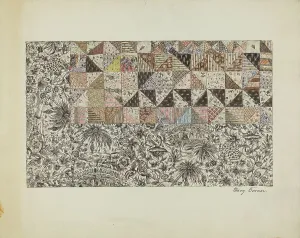 Patchwork Bedspread, c. 1937. Creator: Mary Berner