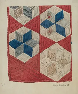Patchwork-Quiltschirm, 1940. Ersteller: Charles Goodwin
